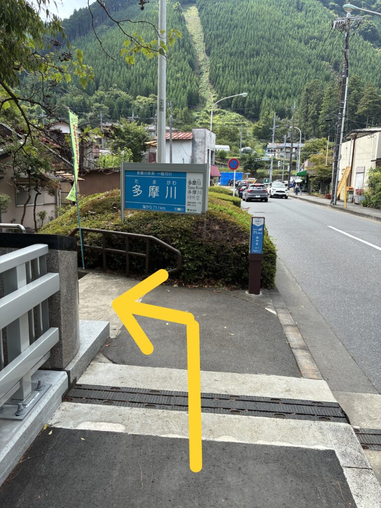 橋下のトレイルコースの説明写真