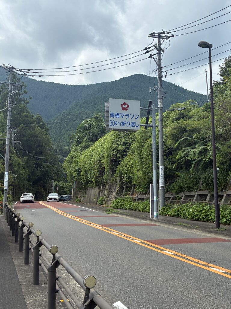 青梅マラソン30km折り返し看板